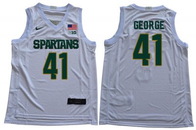 Men Michigan State Spartans NCAA #41 Conner George White Authentic Nike 2020 Stitched College Basketball Jersey MM32Q81ZV